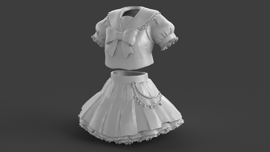 【3Dモデル素体パック】衣装制作ベースモデル 10種セット - テクスチャ練習・改変用