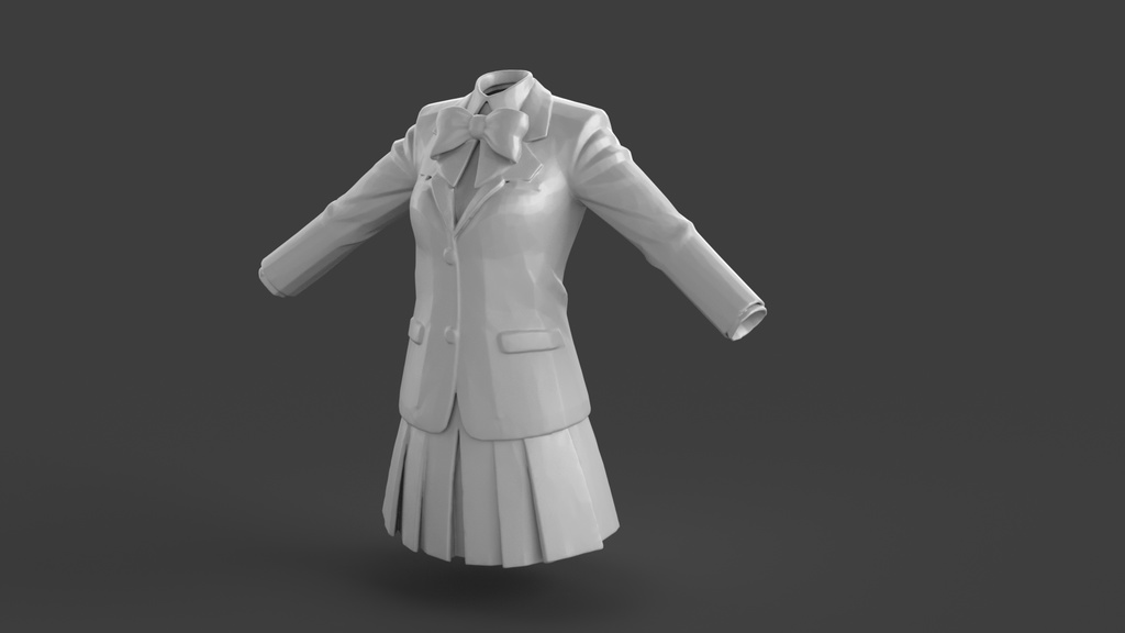 【3Dモデル素体パック】衣装制作ベースモデル 10種セット - テクスチャ練習・改変用