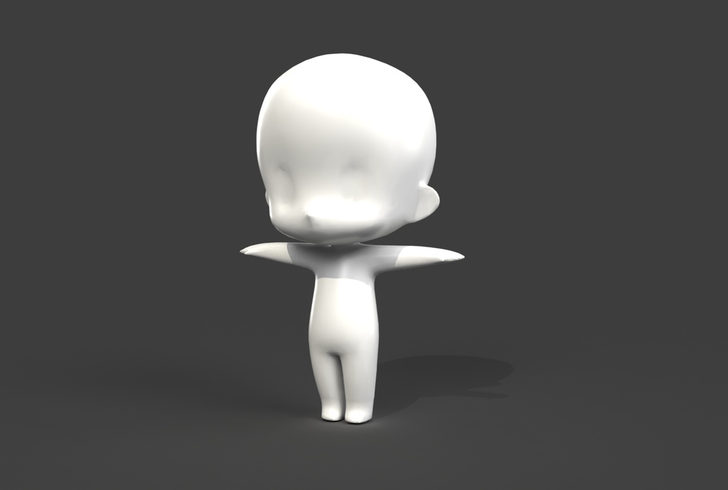 【無料サンプル】デフォルメ素体 3Dモデル - 編集・改変用ベース