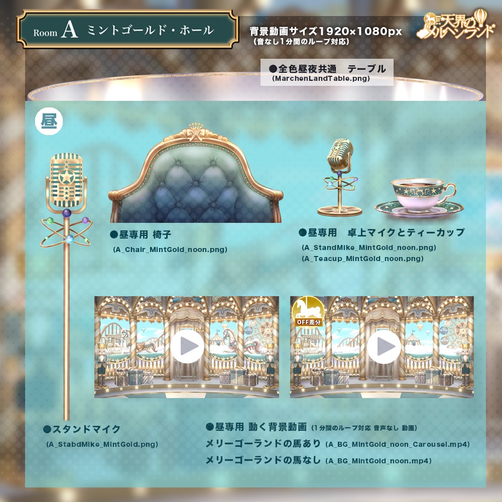 【動く配信用背景】天界のメルヘンランド〜昼のみVer.~