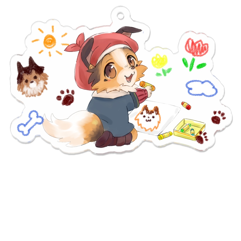 【アクリルキーホルダー】かぼす(お絵描き)