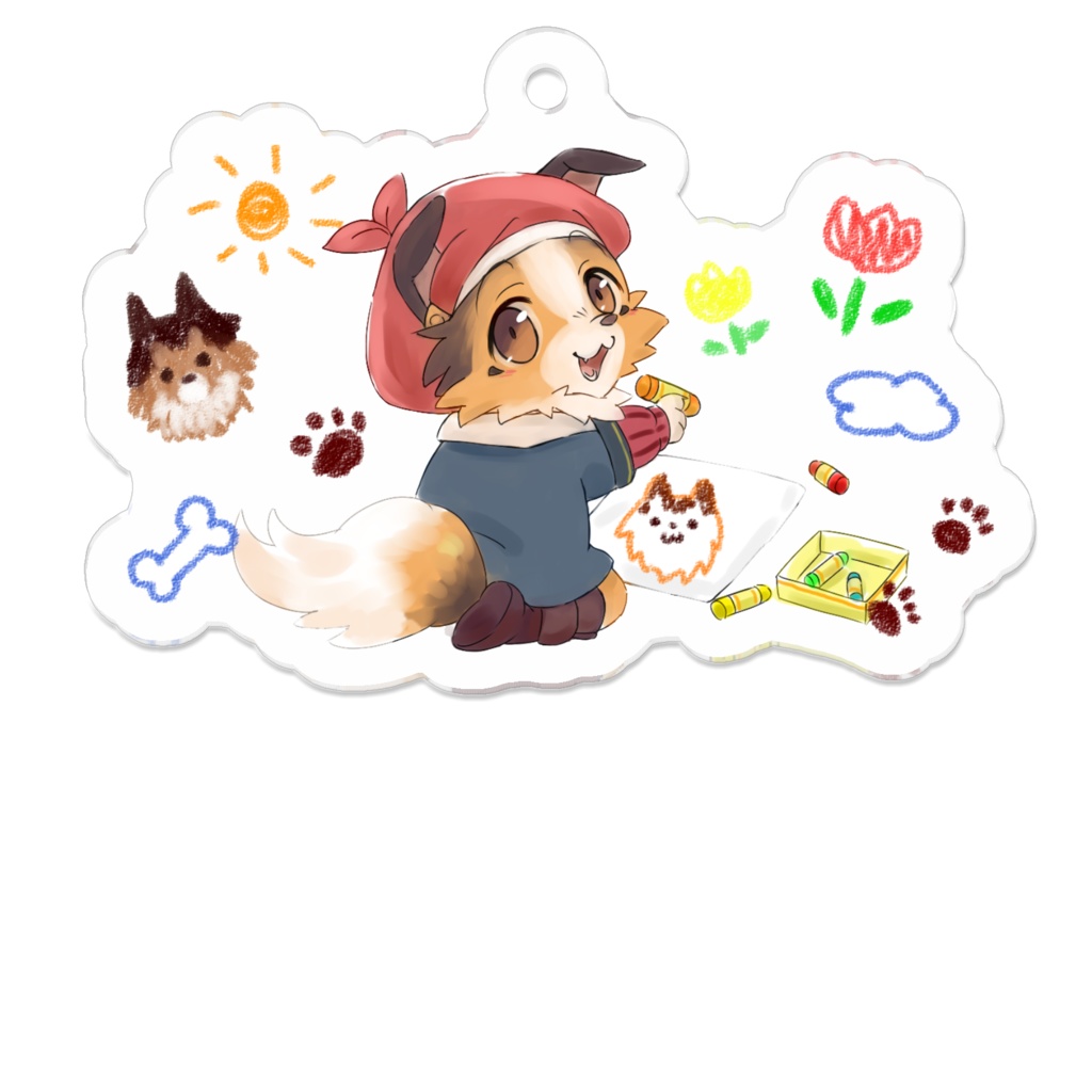 【アクリルキーホルダー】かぼすくん(お絵描き)