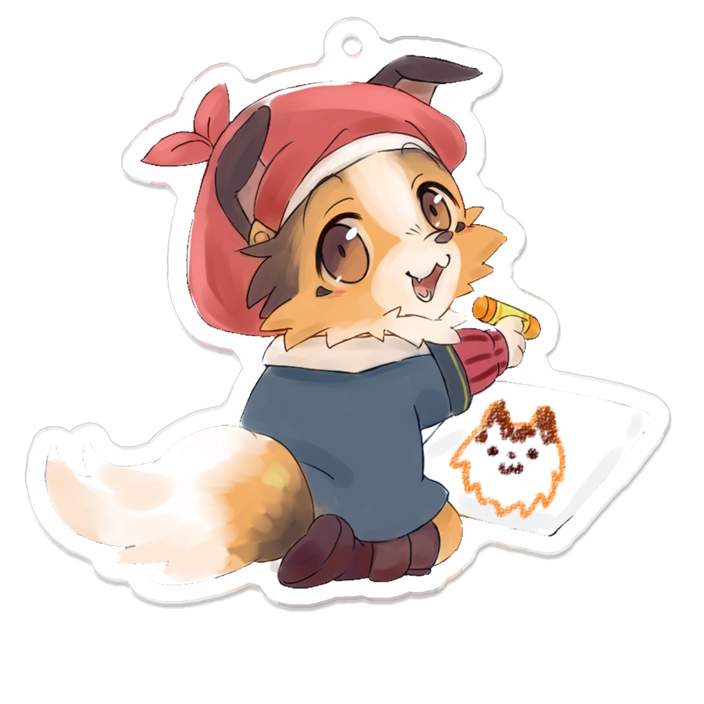  【アクリルキーホルダー】かぼすくん(お絵描き)