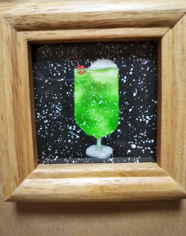 ミニ原画『メロンクリームソーダ』