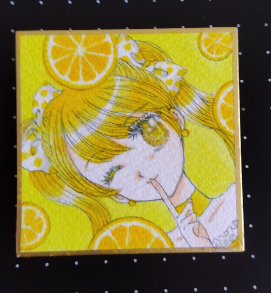 レモン擬人化豆色紙
