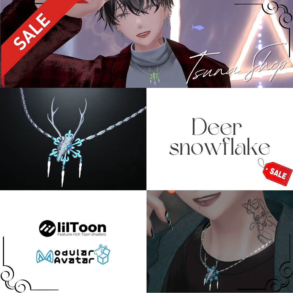 ネックレス『Deer snowflake』