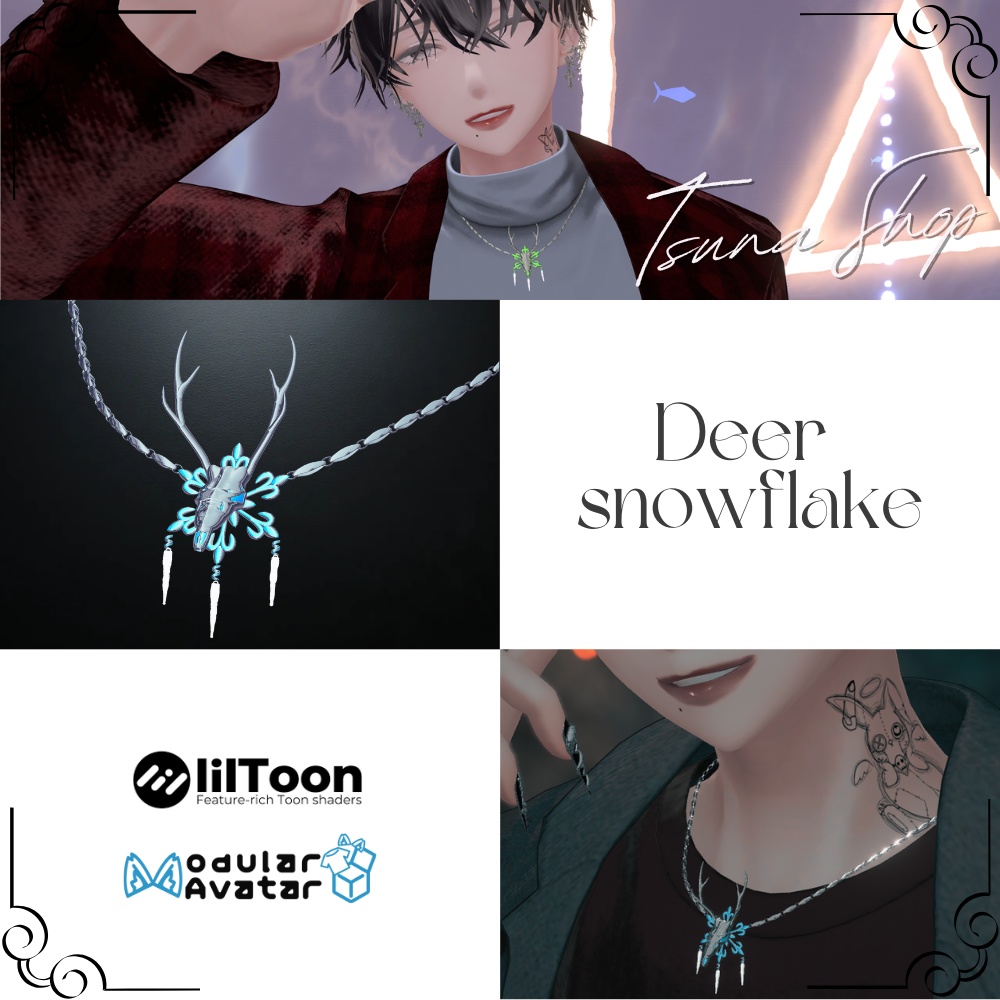 ネックレス『Deer snowflake』