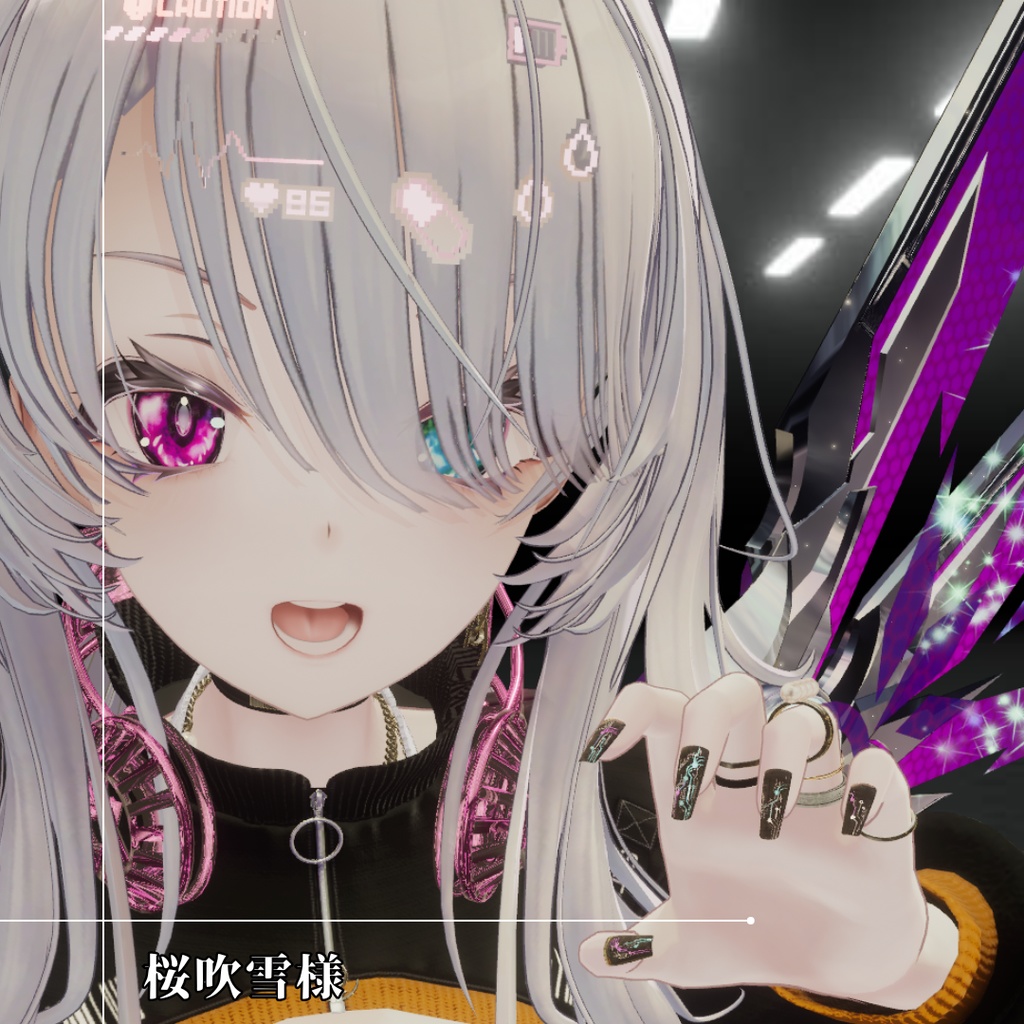 【40アバター対応】近未来ネイル『DIGITAL VEIN』