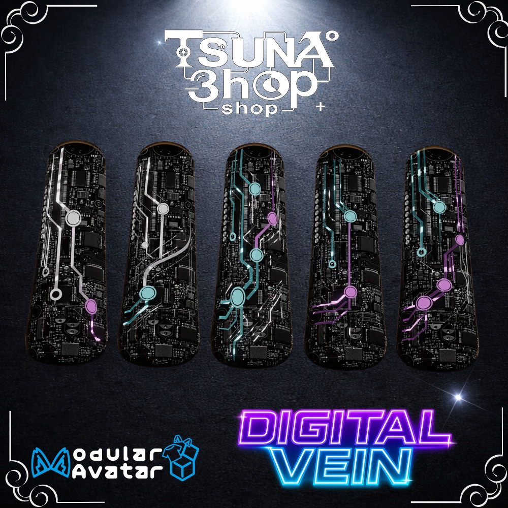 【40アバター対応】近未来ネイル『DIGITAL VEIN』