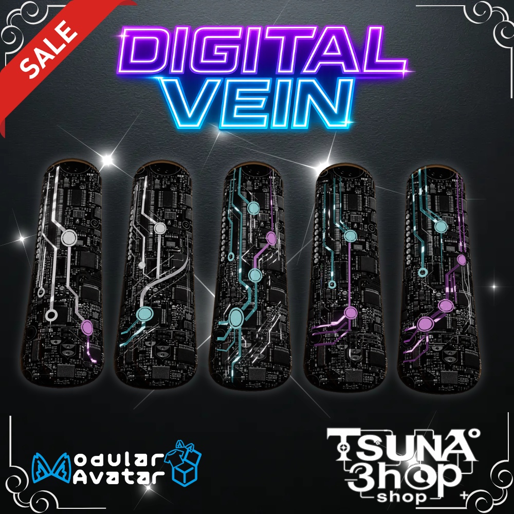 【40アバター対応】近未来ネイル『DIGITAL VEIN』