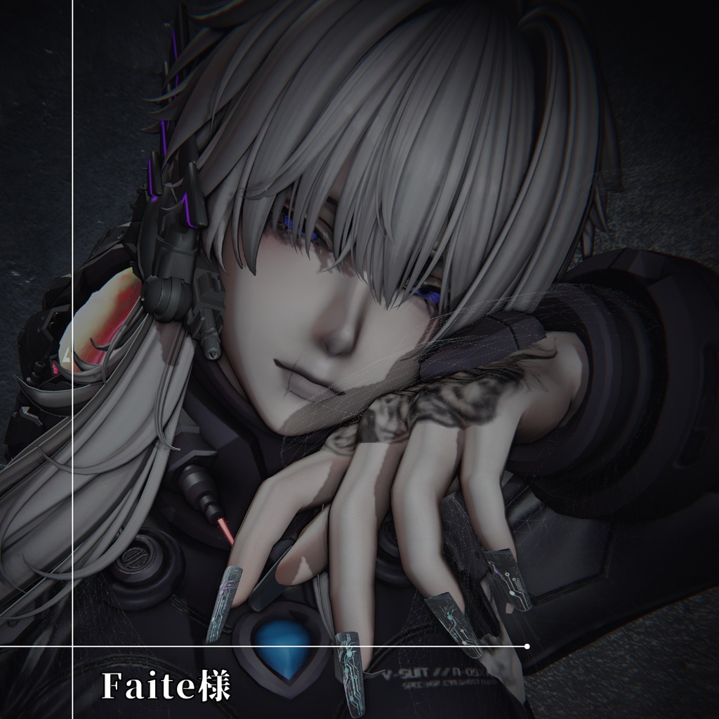 【40アバター対応】近未来ネイル『DIGITAL VEIN』