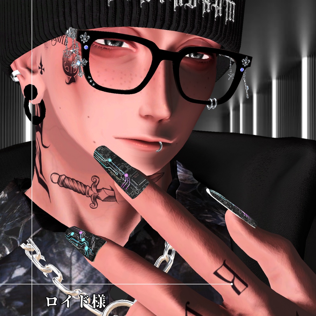 【40アバター対応】近未来ネイル『DIGITAL VEIN』