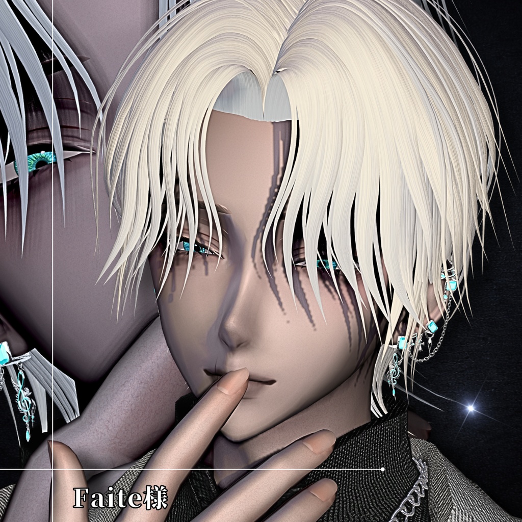 3Dヘアモデル『Center part wave』
