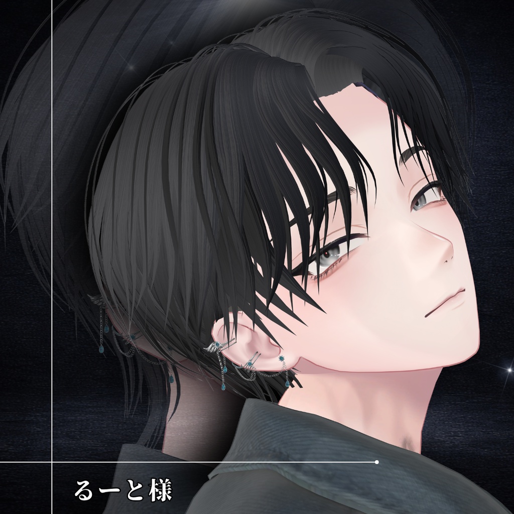 3Dヘアモデル『Center part wave』