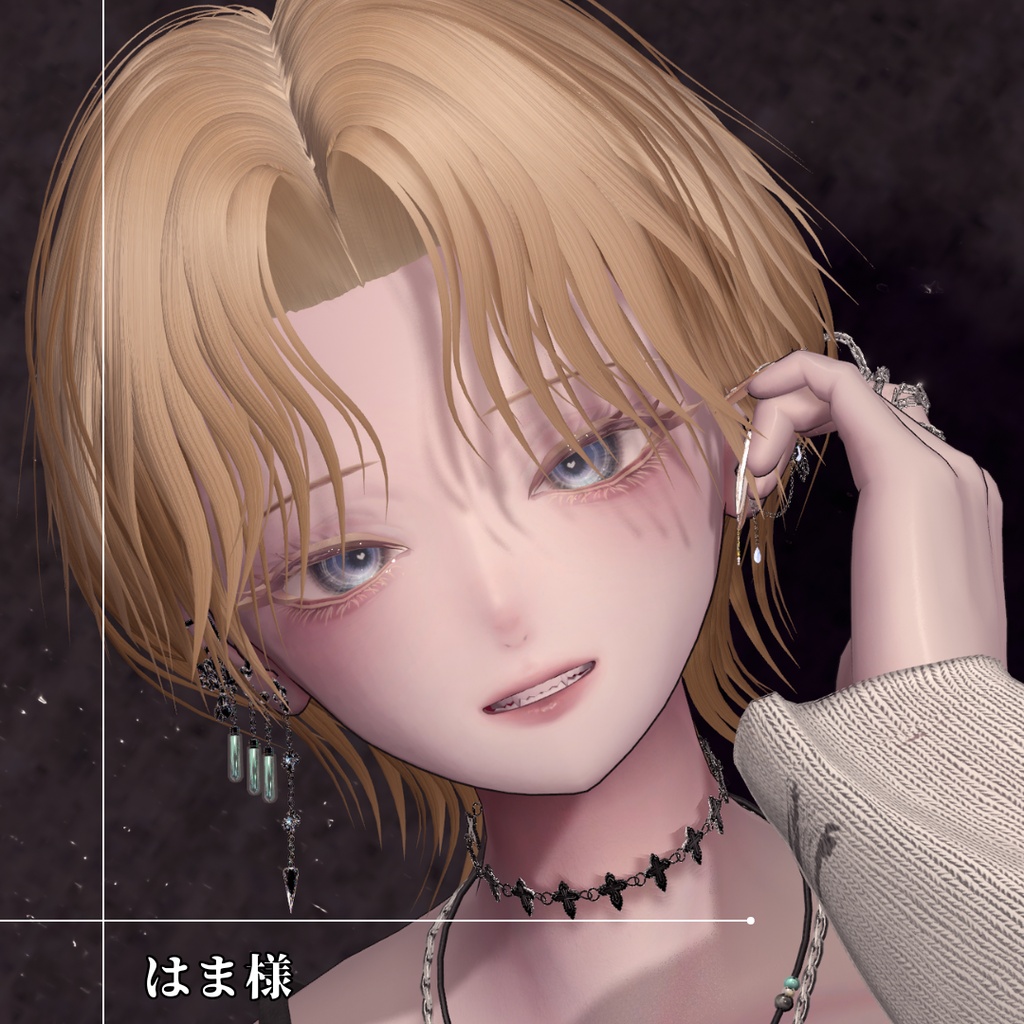 3Dヘアモデル『Center part wave』