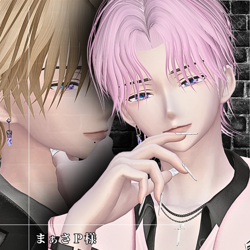 3Dヘアモデル『Center part wave』
