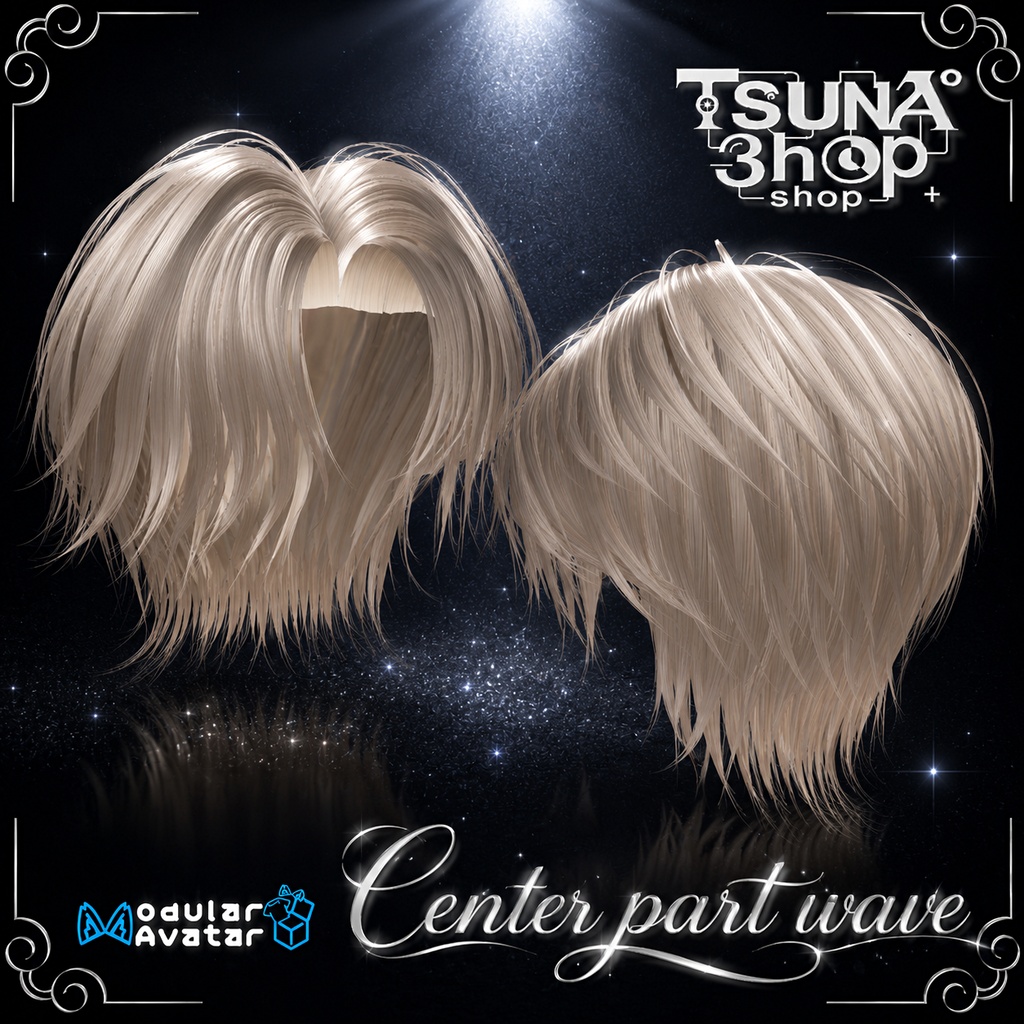 3Dヘアモデル『Center part wave』