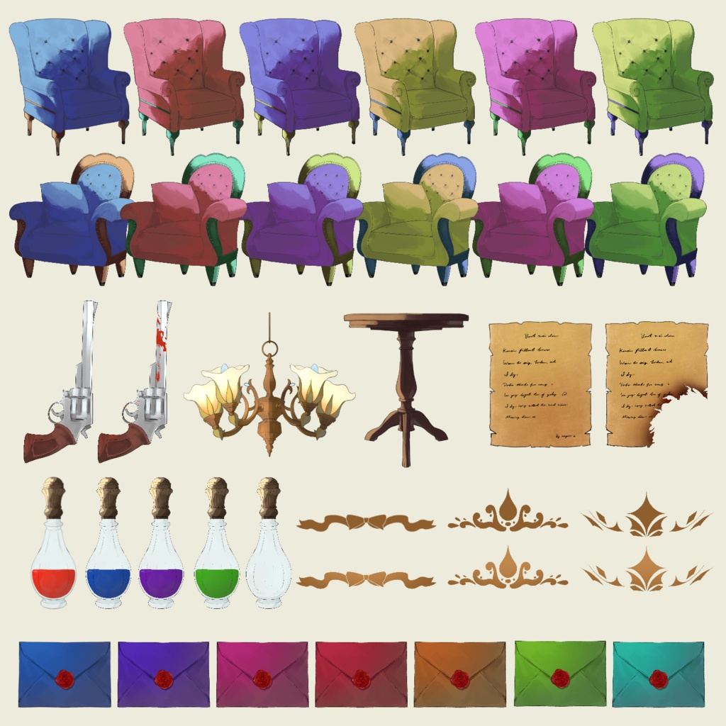 【イラスト素材集vol.1】テーマ:クラシカル・アンティーク(主にTRPG向け)