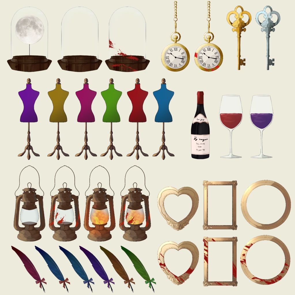 【イラスト素材集vol.1】テーマ:クラシカル・アンティーク(主にTRPG向け)