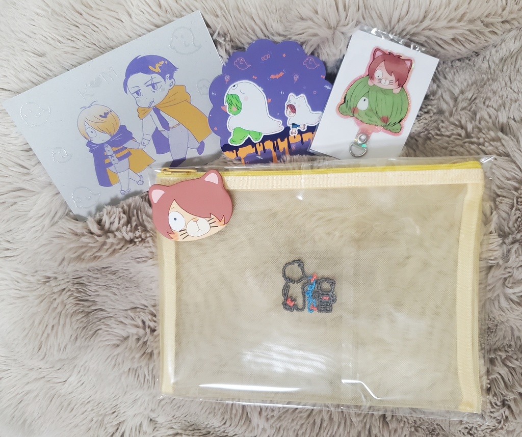 メッシュ刺繍ポーチセット