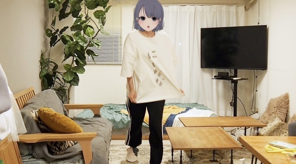 【常設】にいななゆい部位tuber用手書きTシャツ”超部屋着”レプリカ