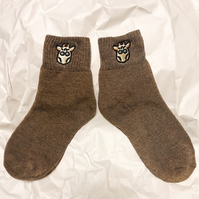 キリン刺繍ソックス