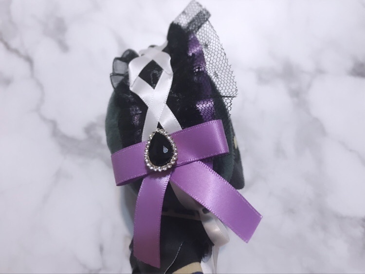 🖤💜ブラック×パープル シアーヘッドドレス💜🖤