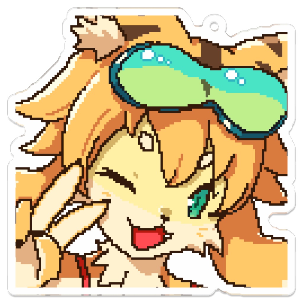水着ミアちゃんアクキー 70×70mm（裏面コーティングなし）