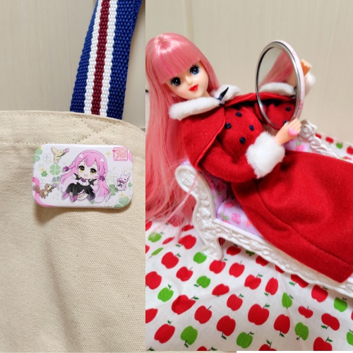 お徳なセット♡まんまる缶ミラーとしかくのバッジ