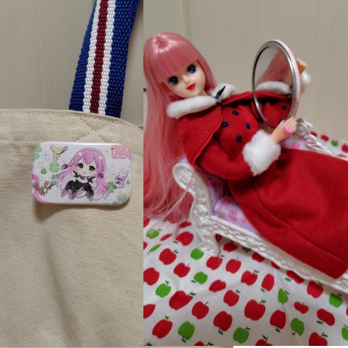 お徳なセット♡まんまる缶ミラーとしかくのバッジ