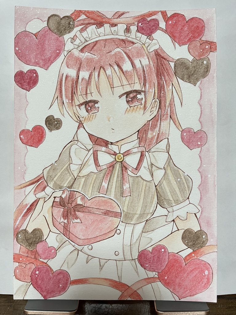 バレンタインイラスト♡杏子(レコンパンス制服)＋アクリルキーホルダー