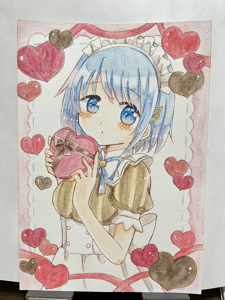 バレンタインイラスト♡さやか(レコンパンス制服)＋アクリルキーホルダー