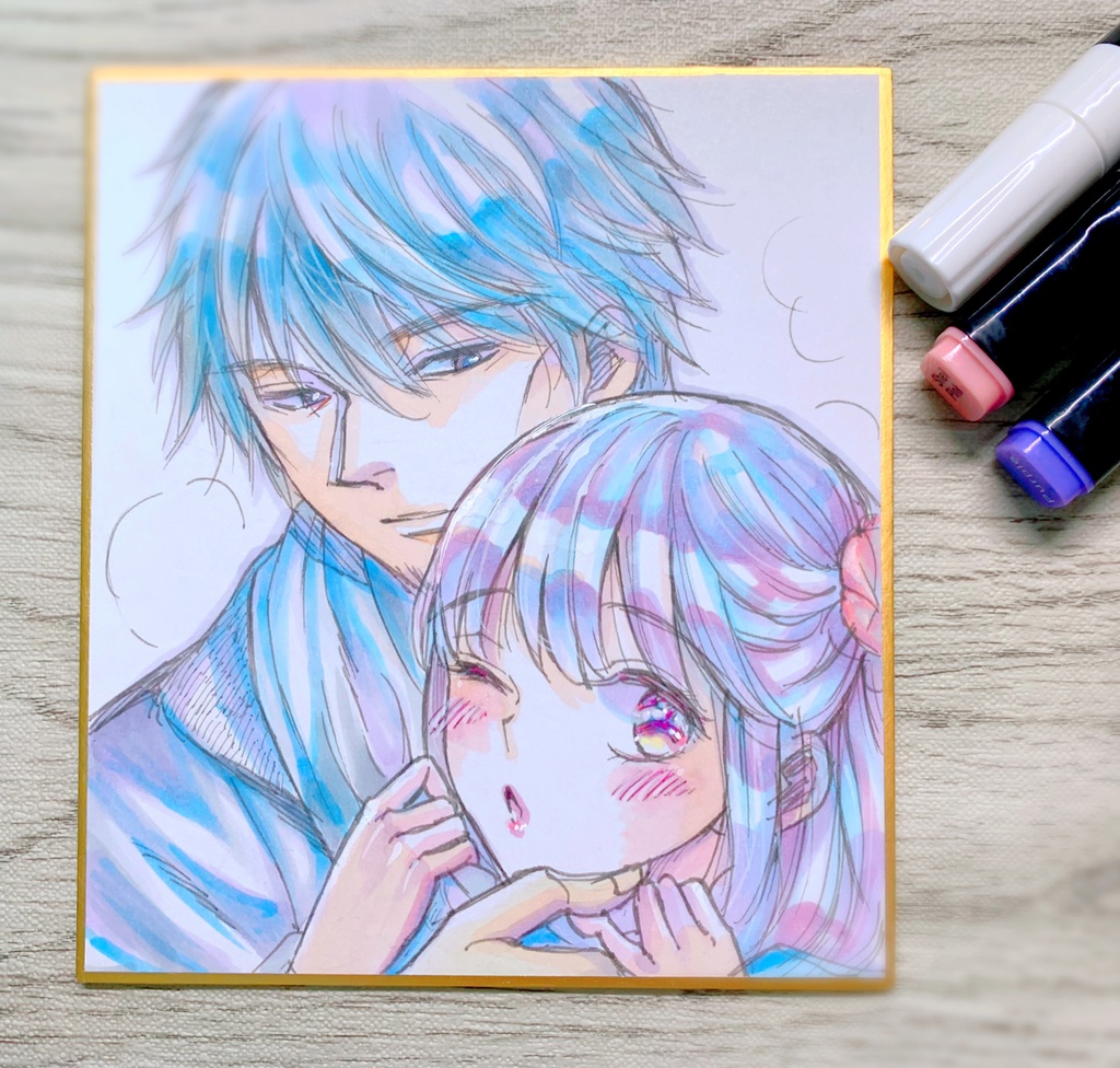 【直筆】描き下ろしアナログ色紙原画【オリジナル】