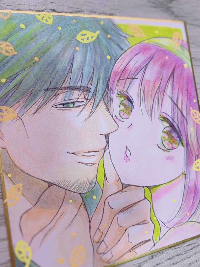 〈秋〉【直筆】描き下ろしアナログ色紙原画8【絶倫コーチ/オリジナル】