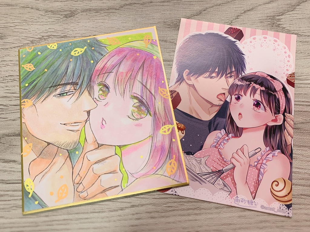 〈秋〉【直筆】描き下ろしアナログ色紙原画8【絶倫コーチ/オリジナル】