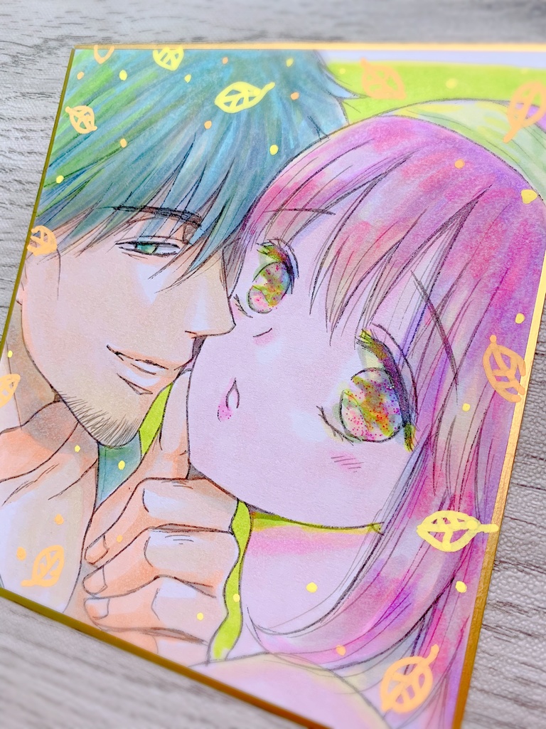 〈秋〉【直筆】描き下ろしアナログ色紙原画8【絶倫コーチ/オリジナル】