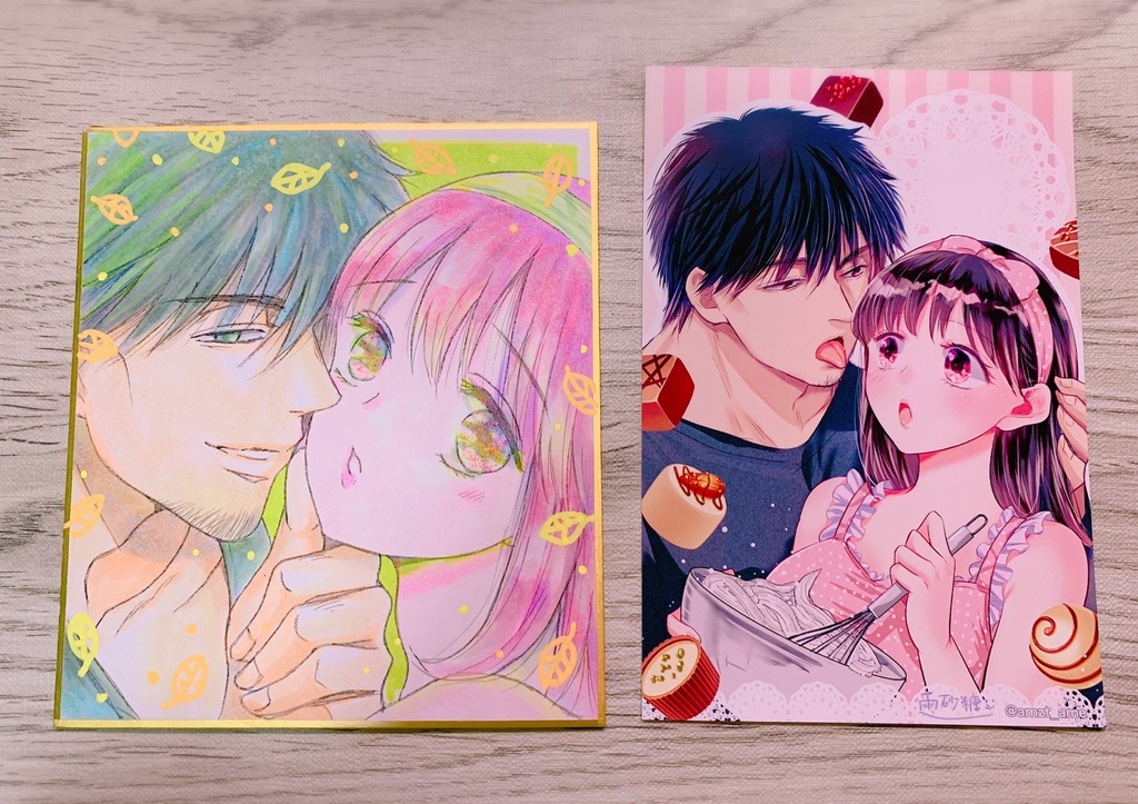 〈秋〉【直筆】描き下ろしアナログ色紙原画8【絶倫コーチ/オリジナル】