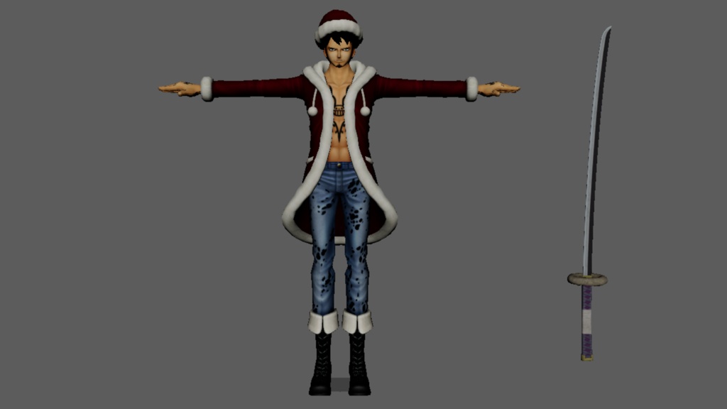 【3D Model】トラファルガー・ロー (クリスマス) - Trafalgar Law (Christmas) 【FBX / OBJ】