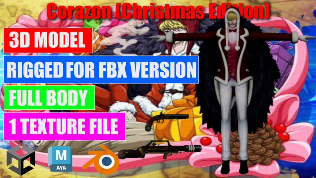 【3D Model】コラソン (クリスマス) - Corazon (Christmas) 【FBX / OBJ】