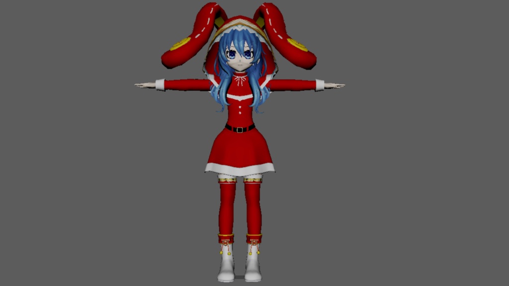 【3D Model】氷芽川四糸乃 (クリスマス) - Yoshino Himekawa (Christmas) 【FBX / OBJ】