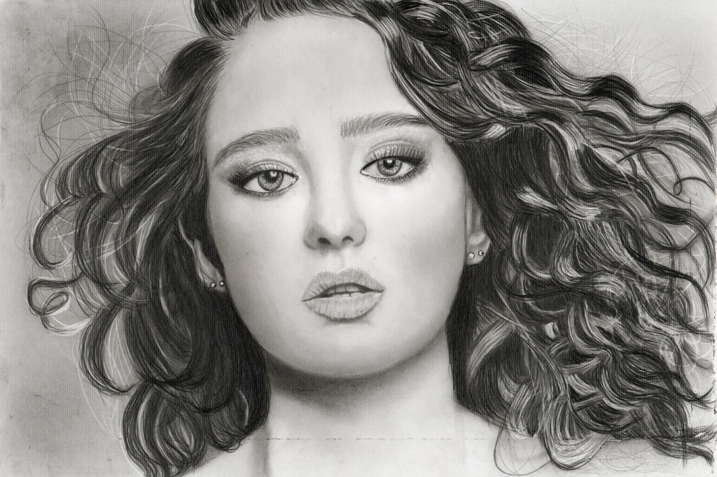 Ephemeral Beauty - Original Graphite Portrait by Mary G