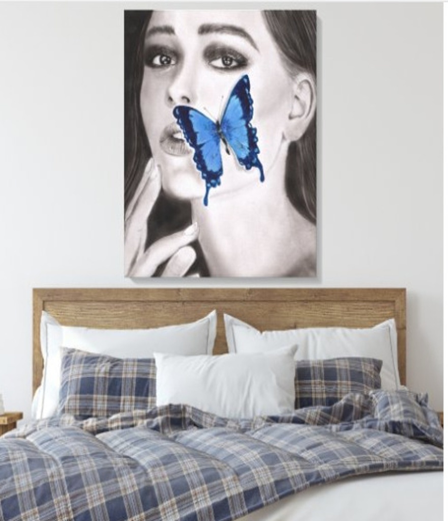 Metamorphosis - Original Graphite and Pastel Portrait by Mary G