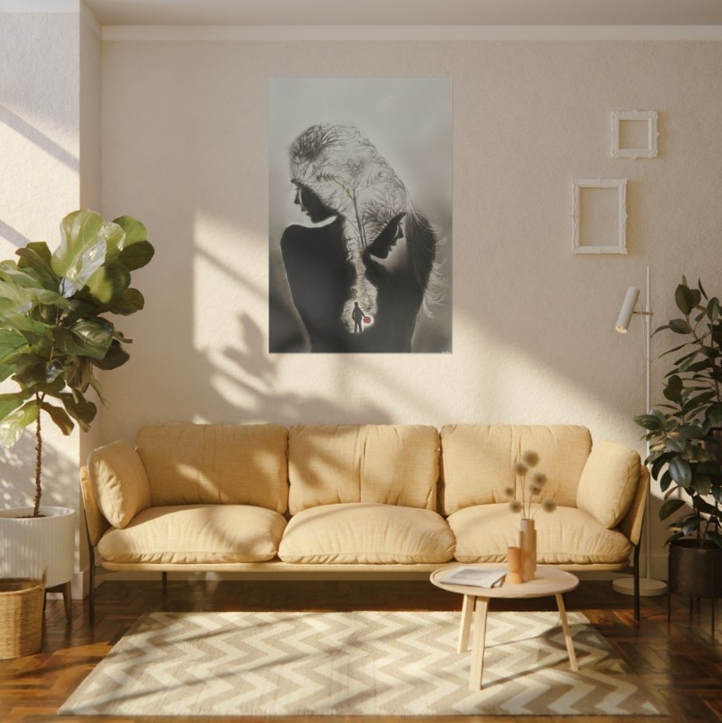 Penetration of Hope - Original Charcoal Portrait by Mary G