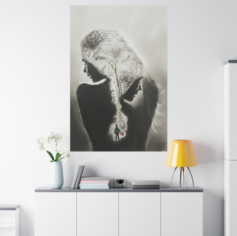 Penetration of Hope - Original Charcoal Portrait by Mary G