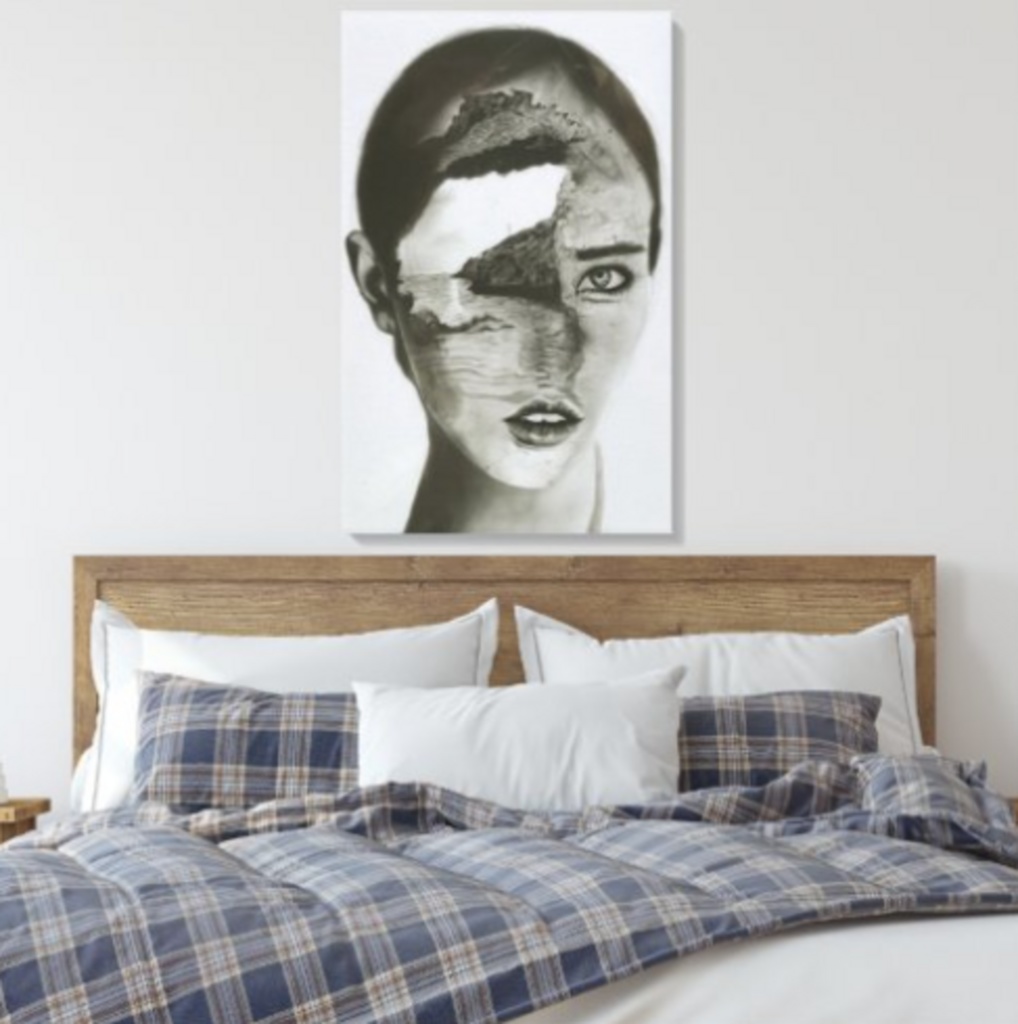 Mind's Shore - Original Charcoal Portrait by Mary G