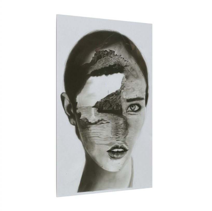 Mind's Shore - Original Charcoal Portrait by Mary G