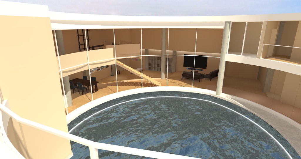 【Unity2022/VCC対応 Quest版あり】VRChat向け住宅ワールドデータ「CIRCLE hOuse」