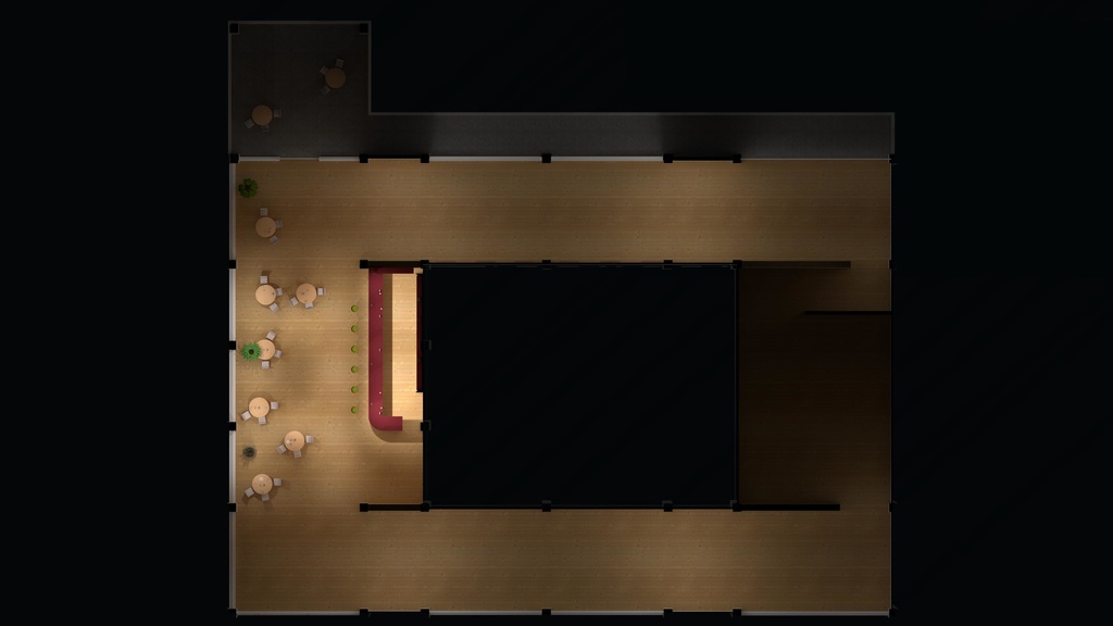 VRChat想定ワールド3Dモデル ”ギャラリーカフェ「なみのうえ」”