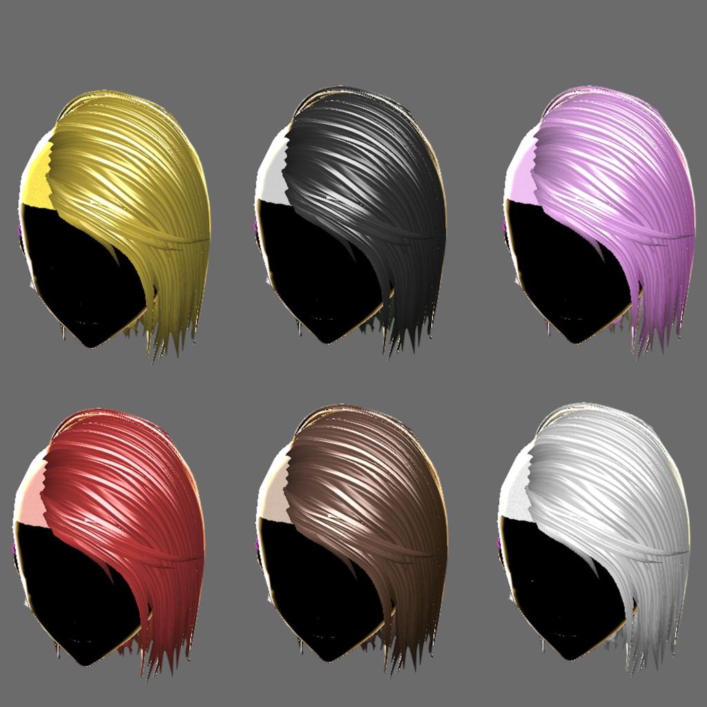 【VRoid用】ヘアプリセット (刈り上げ) + ピアス付き