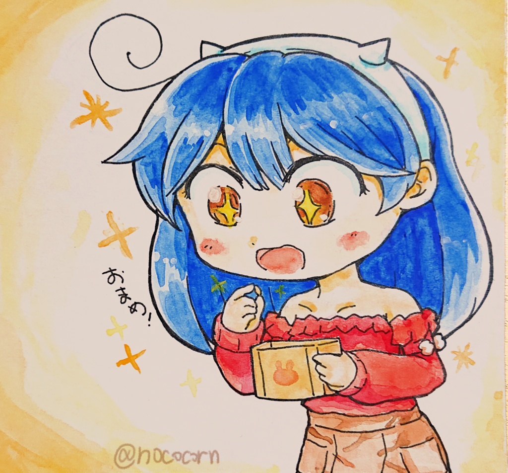 ミニ色紙　節分潮ちゃん